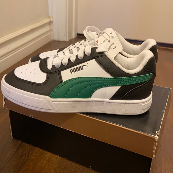 New Boy’s PUMA Green Black white Panda sneakers Trainers SZ 5 LOW DUNKS